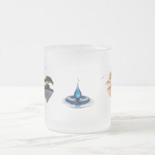 Surreal Floating Island "Dream Big 2026" Frosted  Matglas Koffiemok (Center)