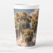 Surreal Floating Islands With Golden Trees Latte Mok (Voorkant)