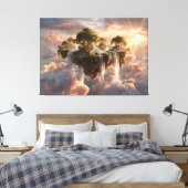 Surreal Floating Islands With Waterfalls Canvas Afdruk (Insitu (Slaapkamer))