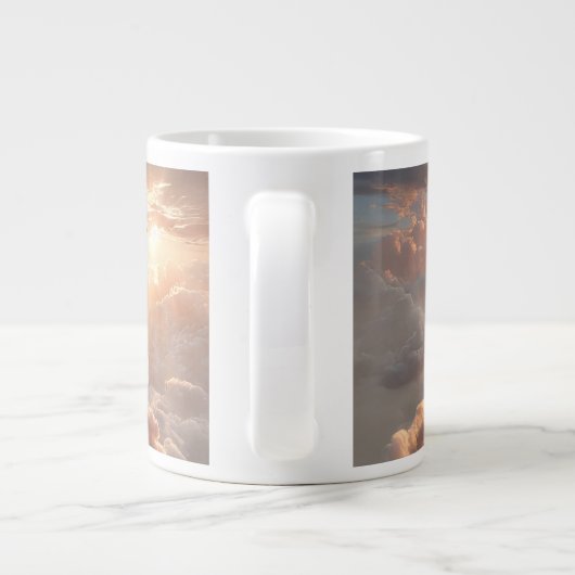 Surreal Floating Islands With Waterfalls Grote Koffiekop (Achterkant)