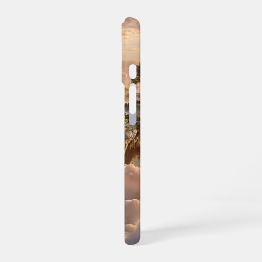 Surreal Floating Islands With Waterfalls iPhone 16 Hoesje (Linkerkant)