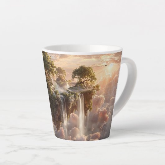 Surreal Floating Islands With Waterfalls Latte Mok (Rechterhoek)