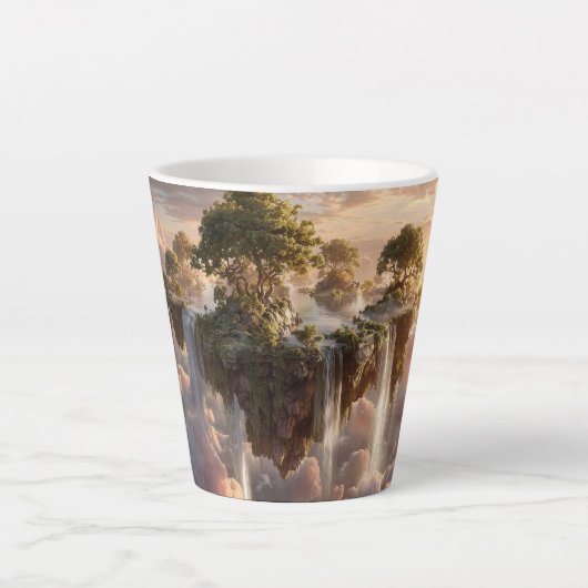 Surreal Floating Islands With Waterfalls Latte Mok (Voorkant)