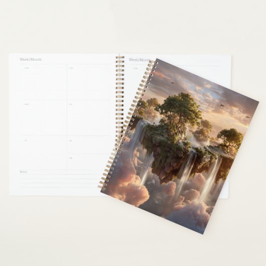 Surreal Floating Islands With Waterfalls Planner (Display)
