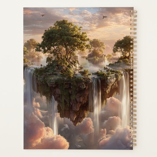 Surreal Floating Islands With Waterfalls Planner (Achterkant)