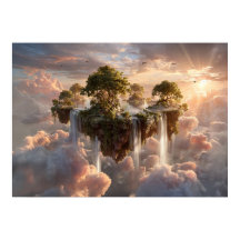 Surreal Floating Islands With Waterfalls