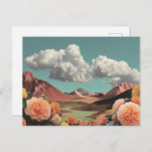 Surreal Floral Mountainscape With Dramatic Clouds Briefkaart (Voorkant / Achterkant)