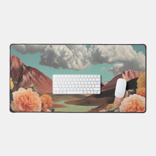 Surreal Floral Mountainscape With Dramatic Clouds Bureaumat (Keyboard & Muis)