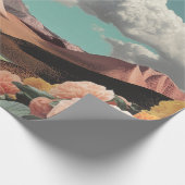 Surreal Floral Mountainscape With Dramatic Clouds Cadeaupapier (Hoek)