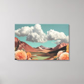 Surreal Floral Mountainscape With Dramatic Clouds Canvas Afdruk (Voorkant)