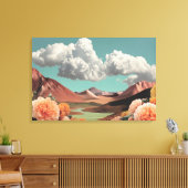 Surreal Floral Mountainscape With Dramatic Clouds Canvas Afdruk (Insitu (Woonkamer))