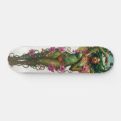 Surreal Floral Zwart Vrouw Portret Persoonlijk Skateboard (Horizontaal)