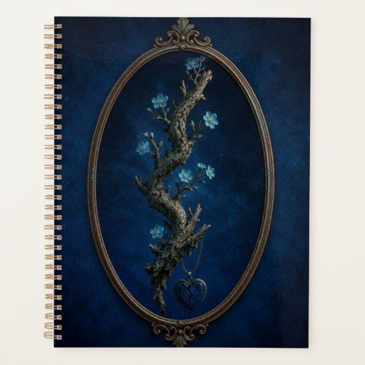 surreal flower in cosmot Hardcover Spiral Notebook Planner (Voorkant)