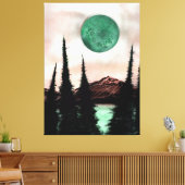 Surreal Forest Maan Land Statement Stuk Canvas Afdruk (Insitu (Woonkamer))