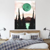 Surreal Forest Maan Land Statement Stuk Canvas Afdruk (Insitu (Slaapkamer))