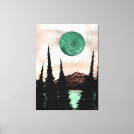 Surreal Forest Maan Land Statement Stuk Canvas Afdruk