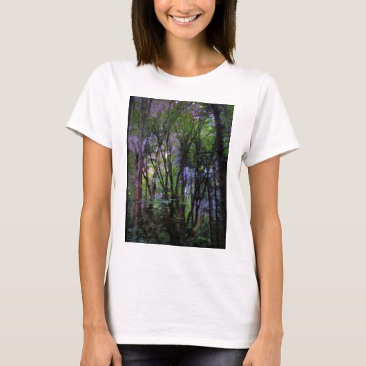 Surreal Forest met milde lampjes T-shirt (Voorkant)