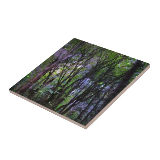 Surreal Forest met milde lampjes Tegeltje (Zijkant)