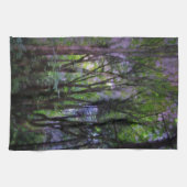 Surreal Forest met milde lampjes Theedoek (Horizontaal)