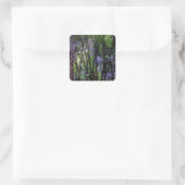 Surreal Forest met milde lampjes Vierkante Sticker (Tas)
