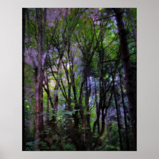 Surreal Forest Poster Print met lichte lampjes (Voorkant)