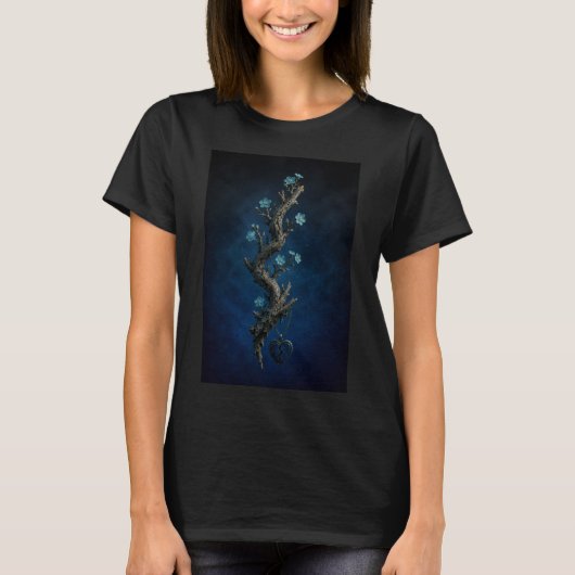 Surreal Forget-Me-Not Broken Heart T-Shirt (Voorkant)