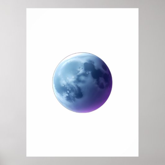 Surreal Full Moon with Colorful Cloud Patterns Poster (Voorkant)