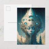Surreal Futuristic Alien Woman Lanscape Briefkaart (Voorkant / Achterkant)