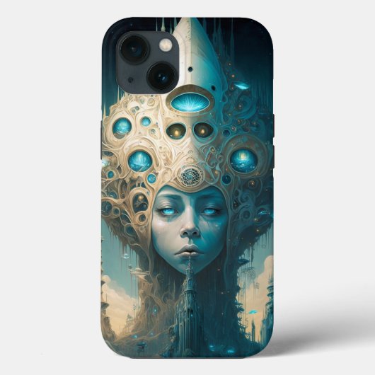 Surreal Futuristic Alien Woman Lanscape Case-Mate iPhone Case (Achterkant)