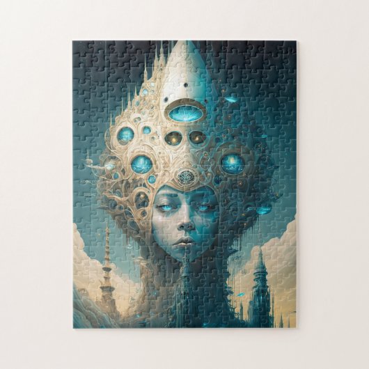 Surreal Futuristic Alien Woman Lanscape Legpuzzel (Verticaal)