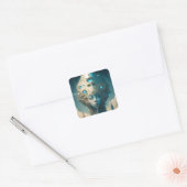 Surreal Futuristic Alien Woman Lanscape Vierkante Sticker (Envelop)