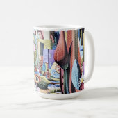 Surreal Garden - Bloemen Illustratie ontwerp 1 Koffiemok (Voorkant rechts)