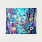 Surreal Garden - Bloemen Illustratie ontwerp 2 Wandkleed (Voorkant (horizontaal))