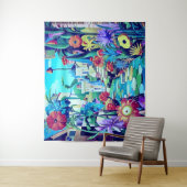 Surreal Garden - Bloemen Illustratie ontwerp 2 Wandkleed (In situ)