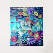 Surreal Garden - Bloemen Illustratie ontwerp 2 Wandkleed (Voorkant)