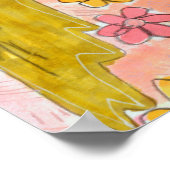 Surreal Garden Floral Pastel Ink Art Artiest Print (Hoek)