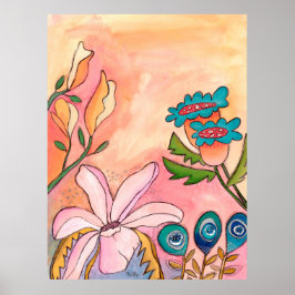 Surreal Garden Gouache Ink Art artiest print