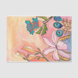 Surreal Garden Gouache Ink Art artiest print Tissuepapier