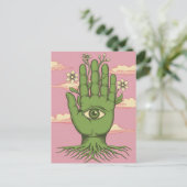 Surreal Gardeners Groene Hand Briefkaart (Staand voorkant)