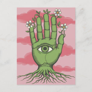 Surreal Gardeners Groene Hand Witte Bloemen Briefkaart