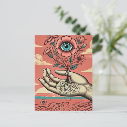 Surreal Gardeners Hand Briefkaart (Staand voorkant)