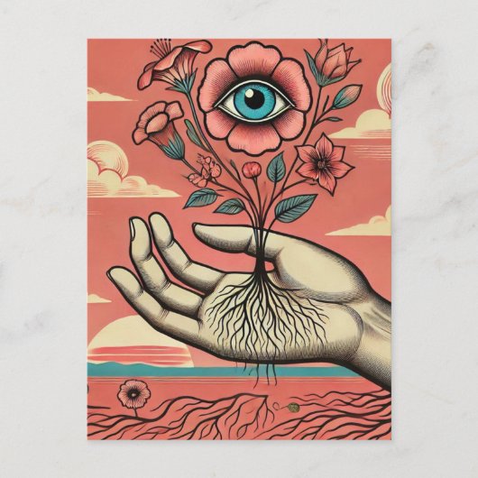 Surreal Gardeners Hand Briefkaart (Voorkant)