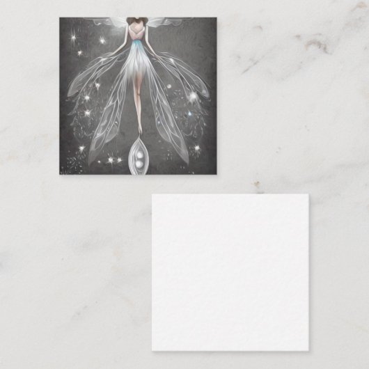 Surreal-gekleurde witte dresseraffaire vierkante visitekaartje (Voorkant / Achterkant)