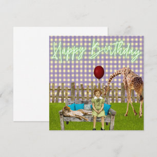 Surreal Girl en Zoo Animals Funky Birthday