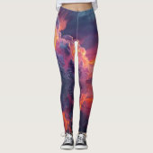 Surreal Glowing Sunset Clouds Reflected In Water Leggings (Voorkant)