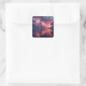 Surreal Glowing Sunset Clouds Reflected In Water Vierkante Sticker (Tas)