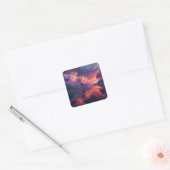 Surreal Glowing Sunset Clouds Reflected In Water Vierkante Sticker (Envelop)