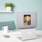 Surreal Goddess Fantasy Art Sticker (Laptop op bureau)