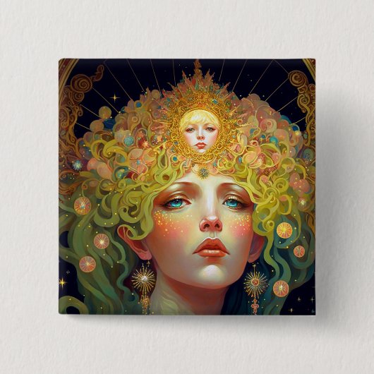 Surreal Goddess Fantasy Art Vierkante Button 5,1 Cm (Voorkant)