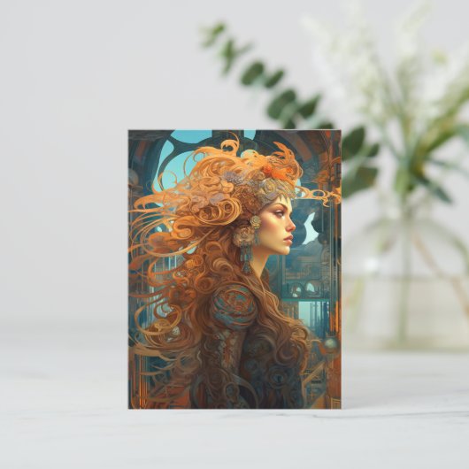 Surreal Goddess Queen Fantasy Art Briefkaart (Staand voorkant)
